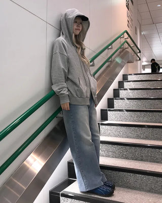 Semi-straight denim pants