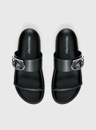 Worth It Buckle Detail Sandals Black