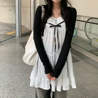 Cropped Tie Ribbon Cardigan