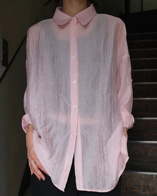Roll-up collar shirt