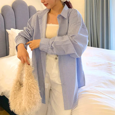 Oversized striped shirt