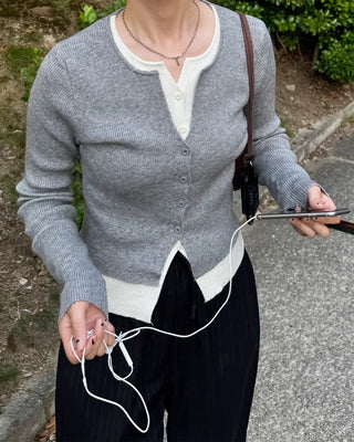 Layered-style cardigan