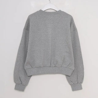 Ribbon lettering cropped sweatshirt