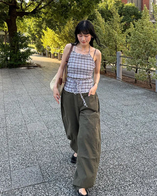 Side pintuck wide pants