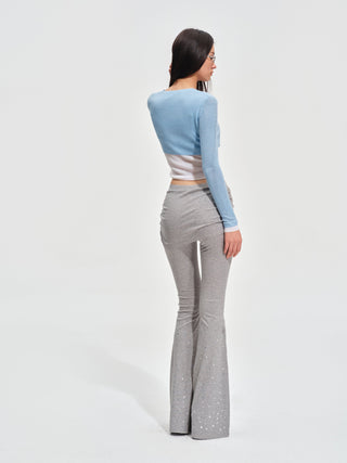 Sequin Mock Layered Knit Pants