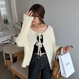Boucle Double Ribbon Cardigan