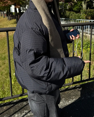 Checked padded jumper