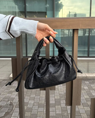 Gathered drawstring shoulder bag