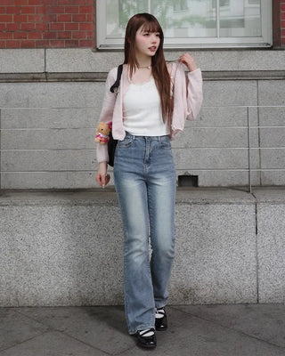 Round neck basic cardigan