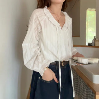 Tucked collar blouse