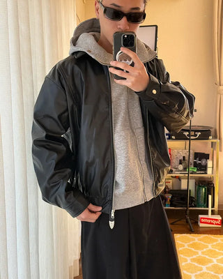 Colored leather jacket