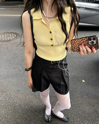 Color Button Sleeveless
