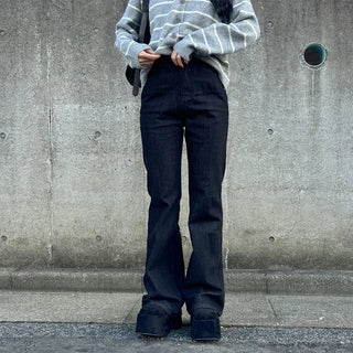 Flared indigo denim