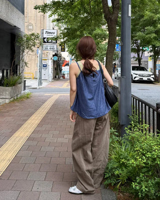 Wide-leg collar pants