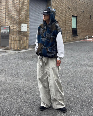Camouflage fleece hooded vest
