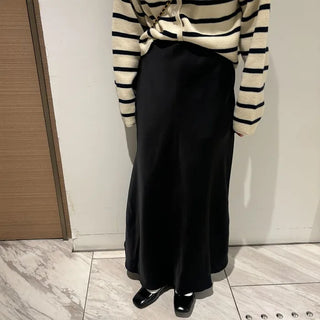 Satin long skirt