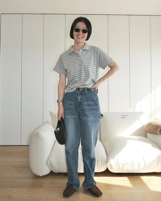 Striped polo shirt