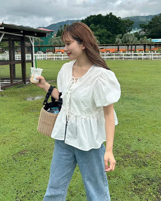 Puff Ribbon Blouse