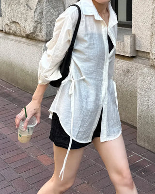 Tie Ribbon Oversized Shirt