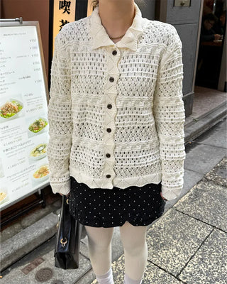 Perforated Lace Cardigan