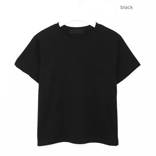 Basic semi-cropped color T-shirt