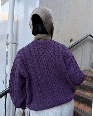 Wool color cable knit