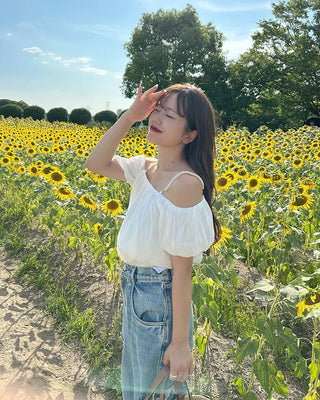 Pearl puff blouse
