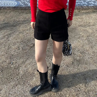 Wool brushed shorts