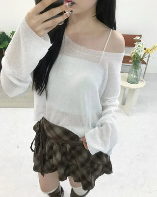 (Unisex) Boat Neck Knit T-Shirt