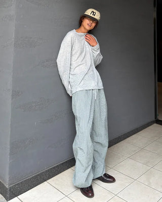 Sheer Henley Neck Long T-Shirt