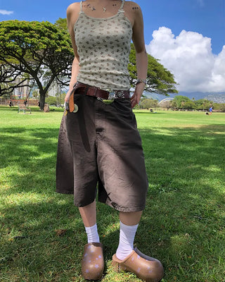 Bag Tag Wide Bermuda Cotton Pants