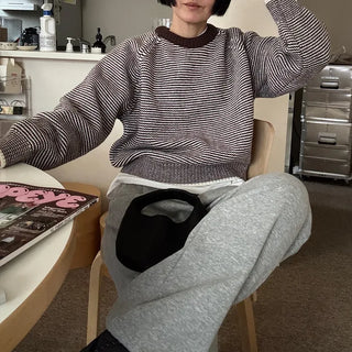 Fine Border Knit Sweater