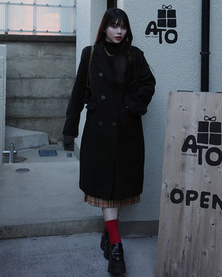 Double-button long coat