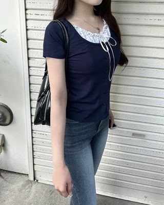 Dot Shirring Half Cardigan