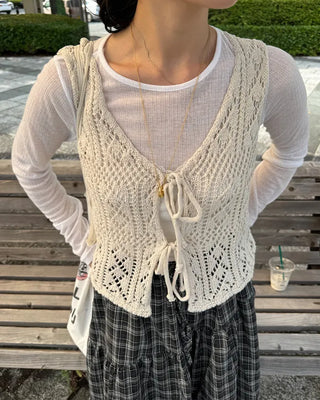 Crochet knit vest