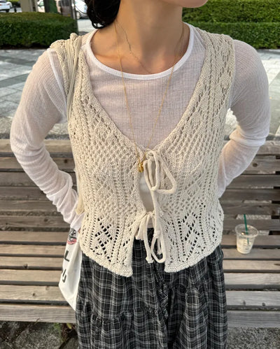 Crochet knit vest