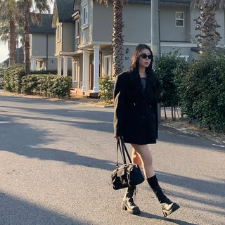 [unisex] Oversized wool string slit jacket