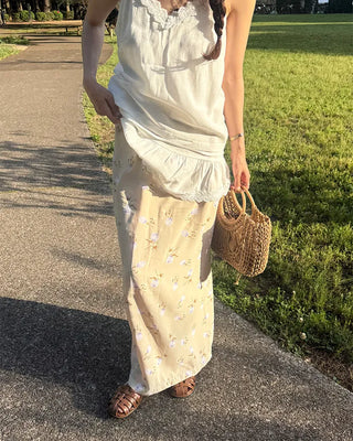 Flower long skirt