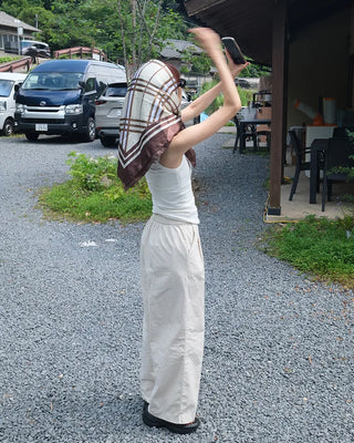 Two-pleat cotton pants