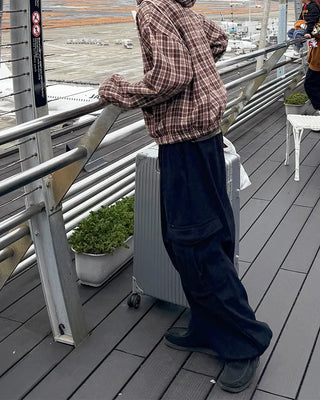 Fleece-lined corduroy cargo pants