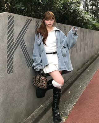 Belted frill can-can mini skirt