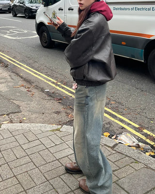 Wide denim pants