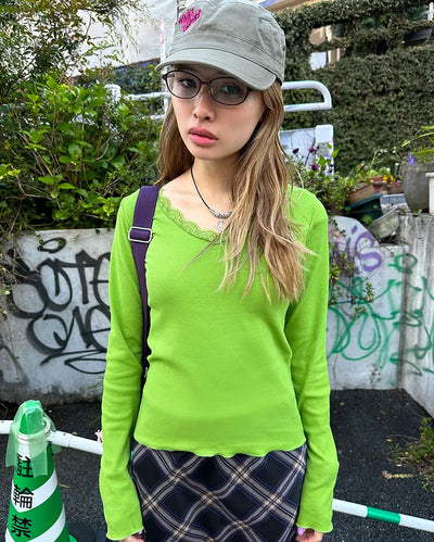 Lace Glasses Neck Long Cut and Sew