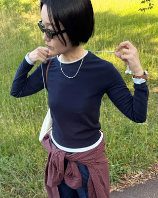 Two-tone round t-shirt