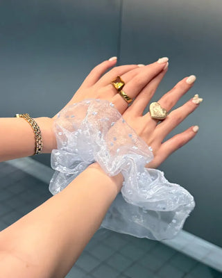 Sheer Dot Scrunchie