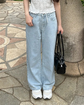 Straight summer denim pants