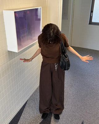 Cotton pleated pants
