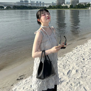 Sleeveless dress with scarf set