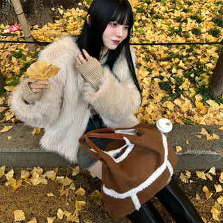 Sheepskin tote bag