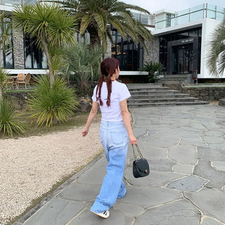 Gradient denim pants